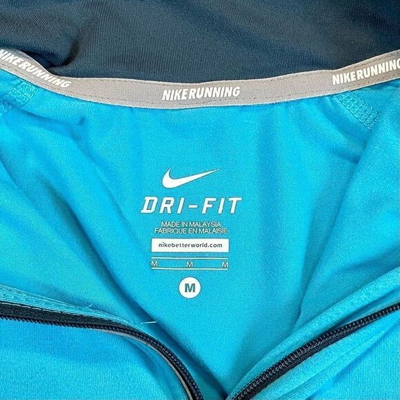 Nike Elements Turquoise Dri-Fit Running Long Sleeve Top Medium - Picture 12 of 14